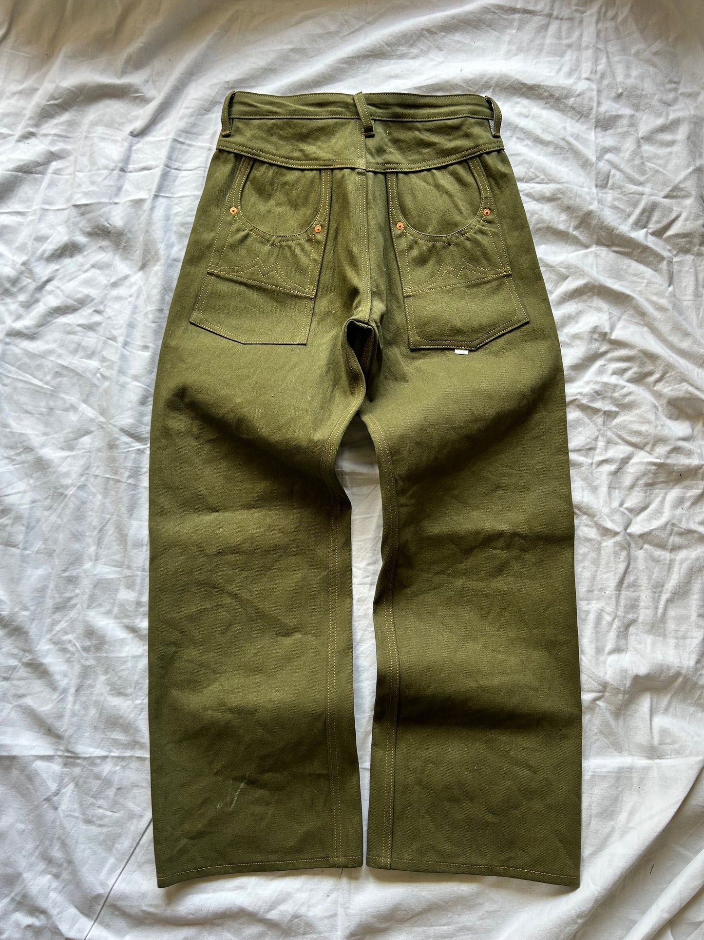 “Olive” 13.5 oz Wide Straight Leg