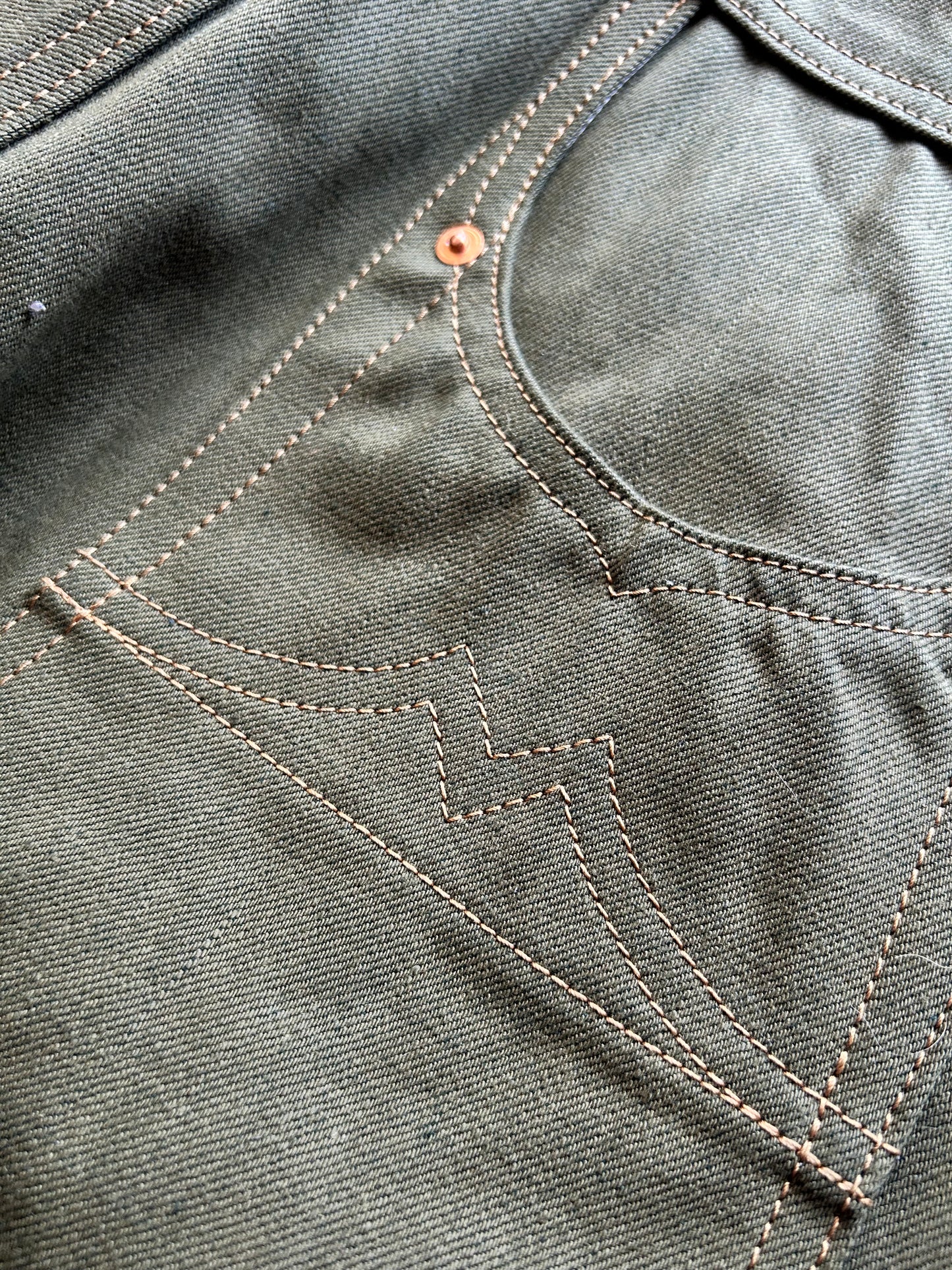 “Olive” 13.5 oz Wide Straight Leg