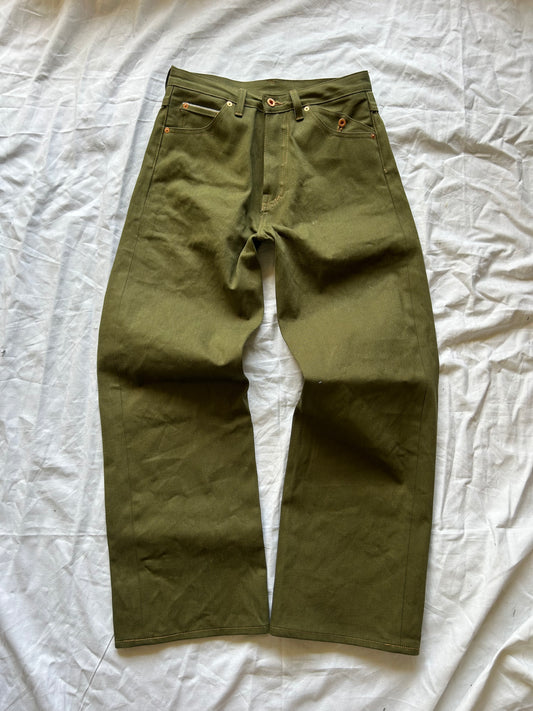 “Olive” 13.5 oz Wide Straight Leg